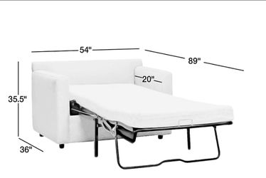 Crate and Barrel Lounge Twin Sleeper + Storage Ottoman