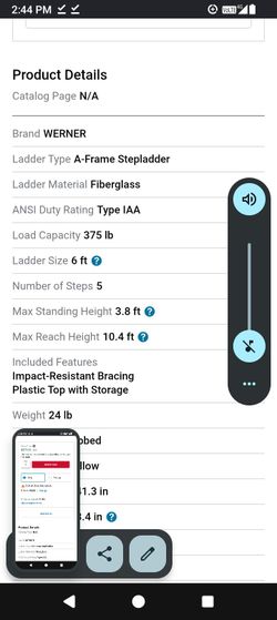 Used 6ft Werner ladder