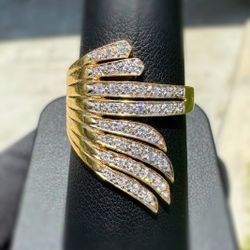 Jewelry Antique 18k solid yellow gold natural diamonds 1.20CTW wing 🪽 ring sz 8.25