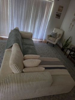 108" L Shaped white Couch Modular Sectional Boneless Couches for Living Room,