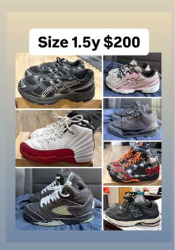 Jordan’s and asics size 1.5y youth