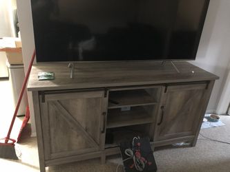 TV stand with barn doors