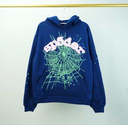 Navy Sp5der OG Web Hoodie