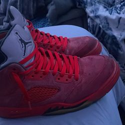 Jordan 5 Retro Red Suede Shoes