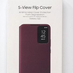 Original New Samsung Galaxy S22 S-View Cover - Crimson Red