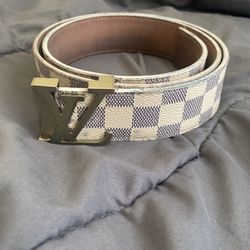 White Louis Vuitton belt (trade for red bottoms)