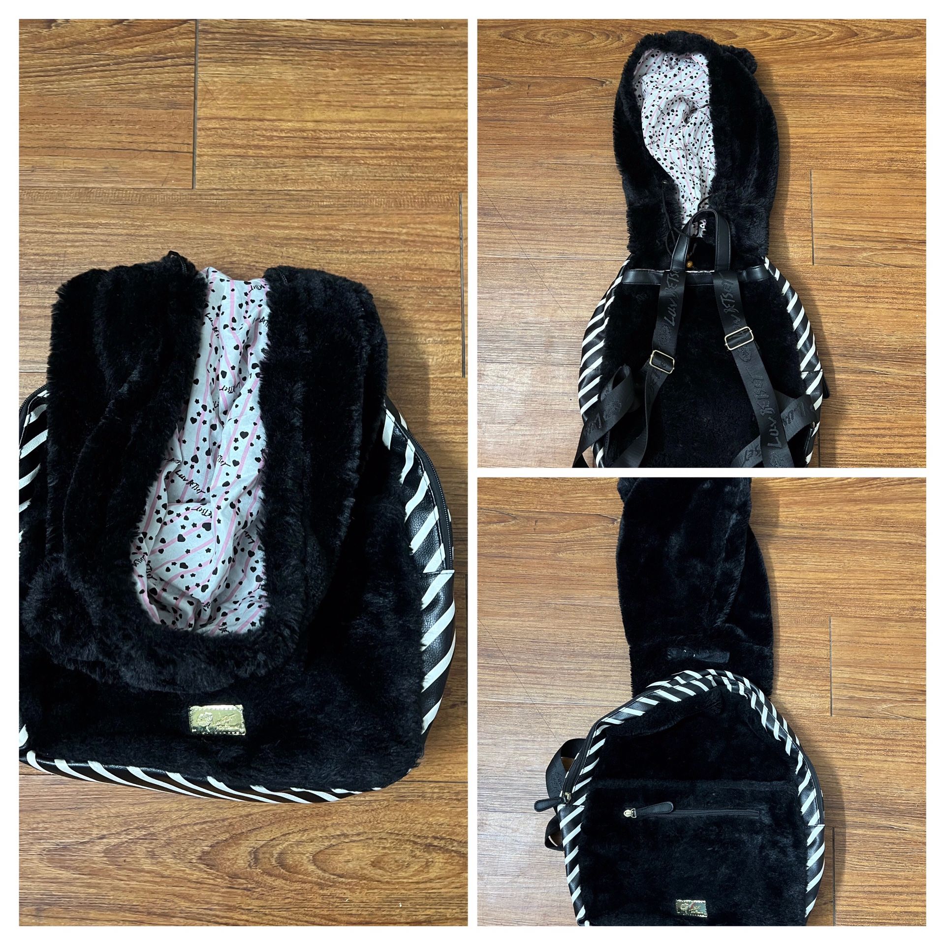 Faux Fur Backpack For Girl In Very Good Condition