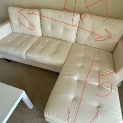 Sofa Set White Leather New 
