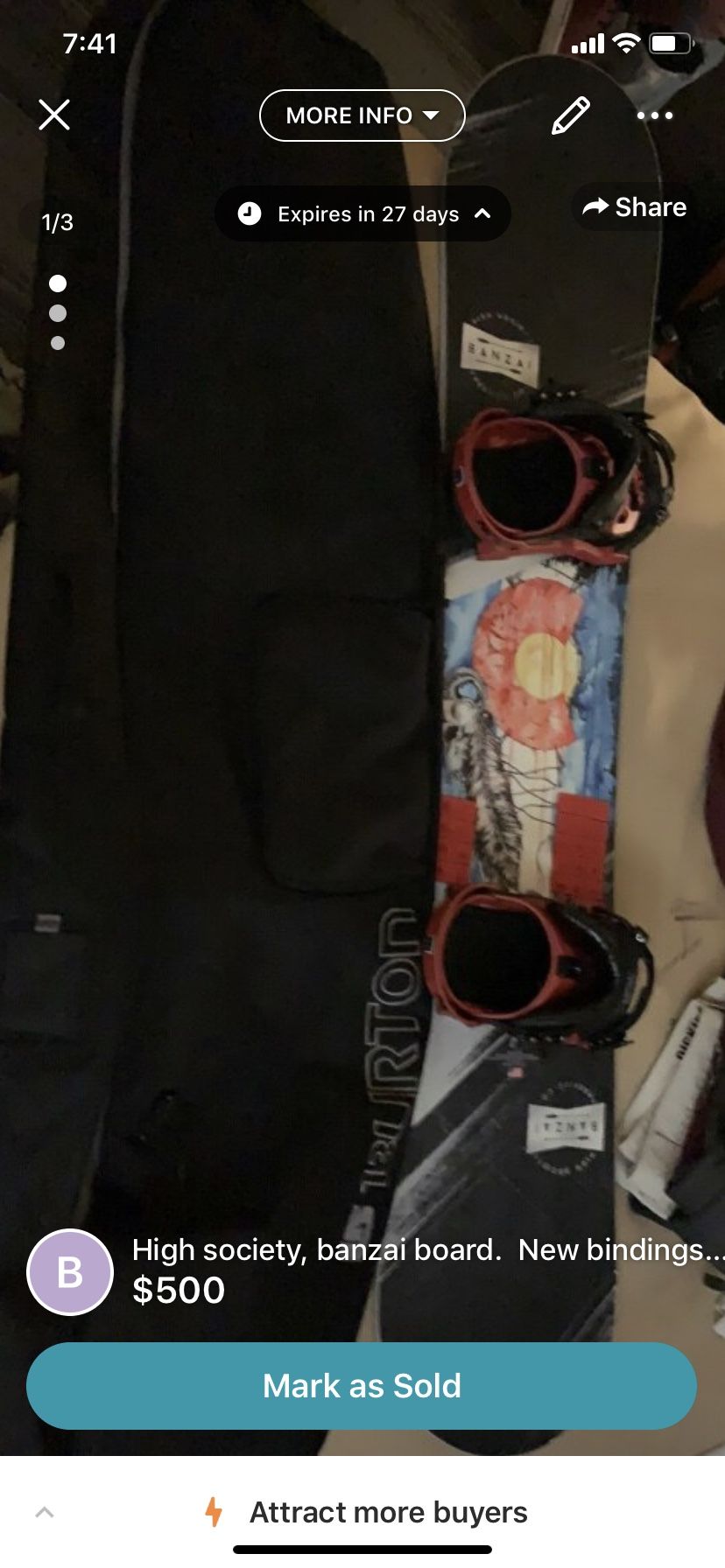 High society snowboard, new bindings, burton Bag all new