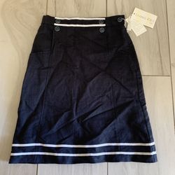 Living Kids girl navy blue skirt sz. 26cm Europe or US 4-6 years, linen/cotton 