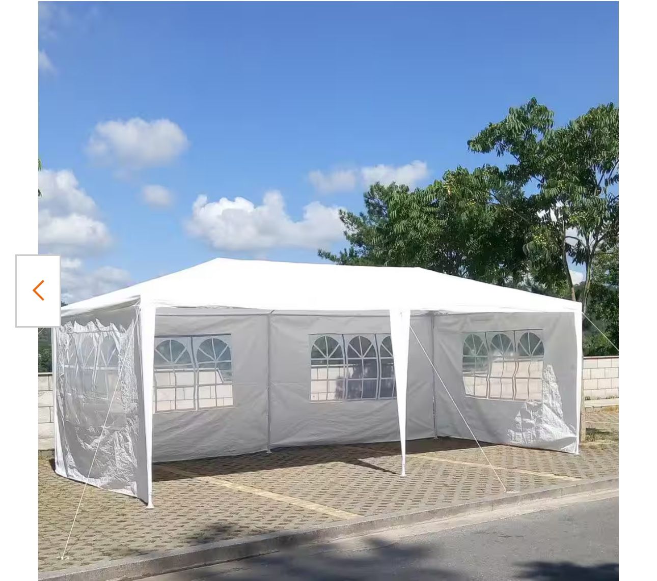 10'x20' Outdoor Party Tent, Large Wedding Birthday Tents for Parties, White Canopy Tent with 6 Removable Sidewalls
