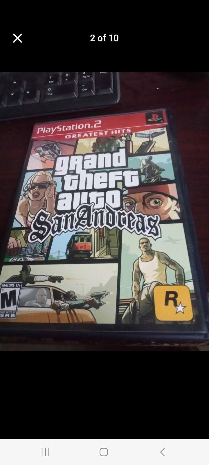 PS2 GTA SAN ANDREAS GAME WITH MEMORY CARD $35 FINAL PRICE 