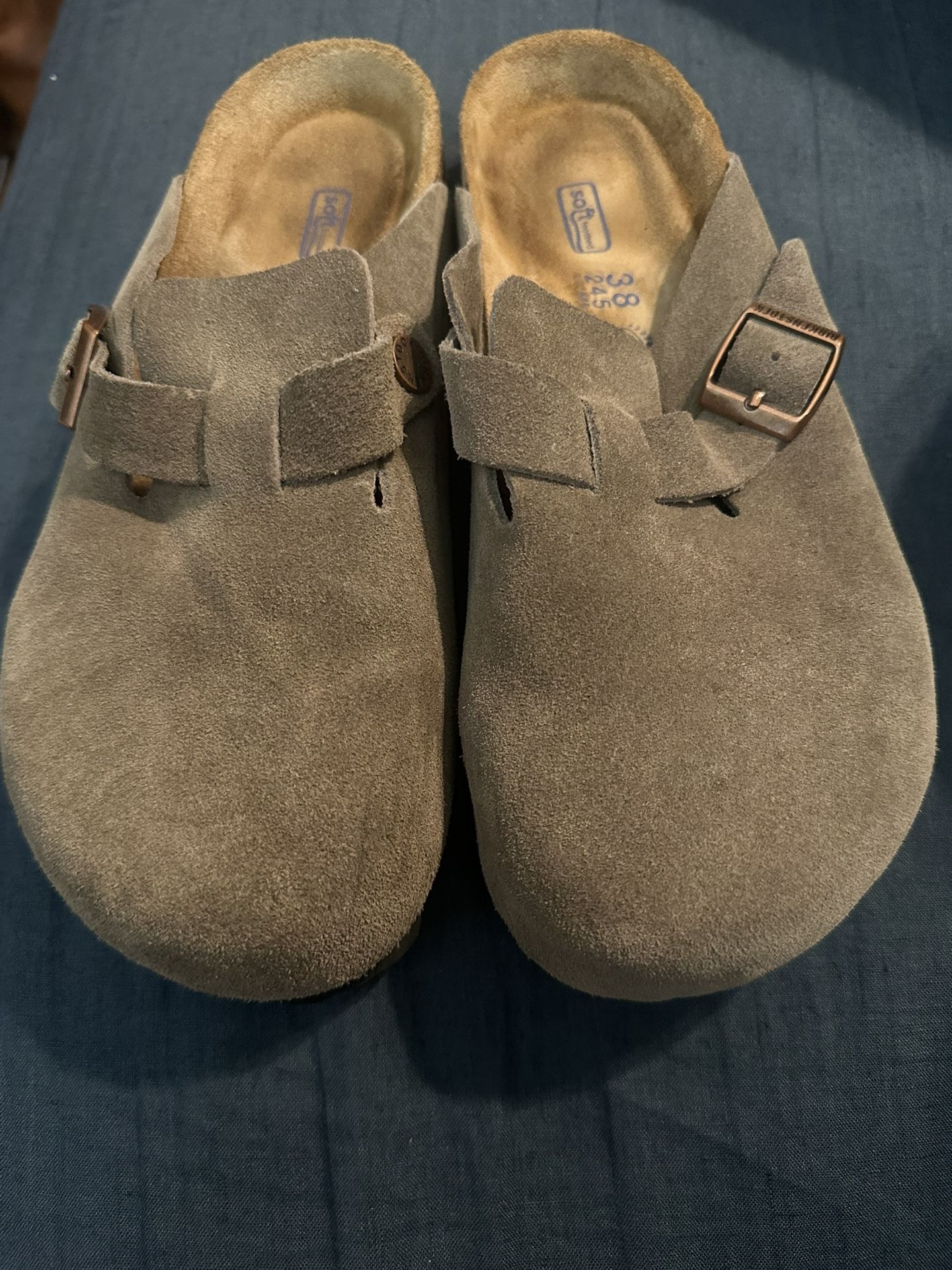 Birkenstock Boston Taupe Suede 7-7.5 (EU 38) Regular/Wide