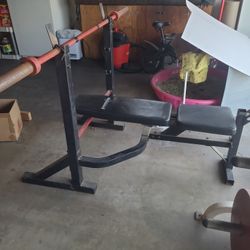 Olympic Style Bench And Weights 