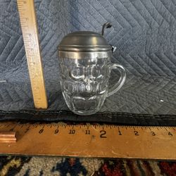Vintage Ravenhead Barmasters BMF Pewter Lid Glass Beer Mug Stein Made In England