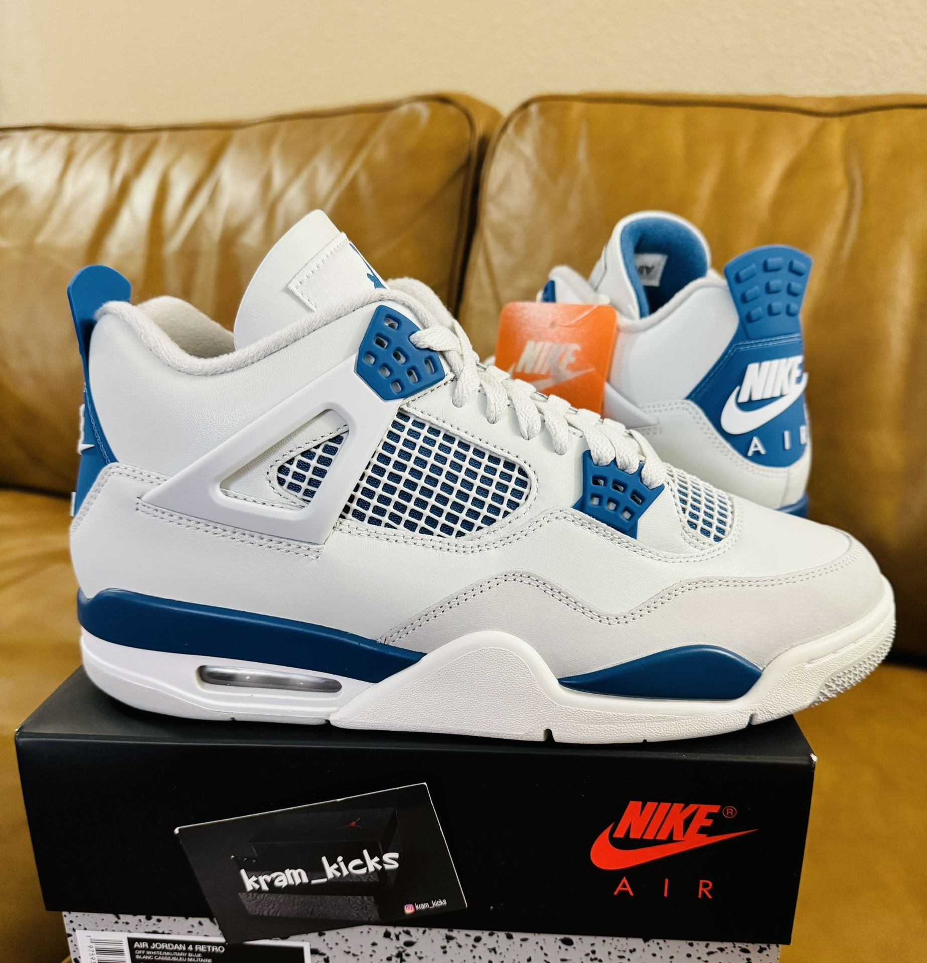 New* 2024 Nike Air JORDAN 4 Retro "Industrial Military Blue" MENS 12 US - DS OG All