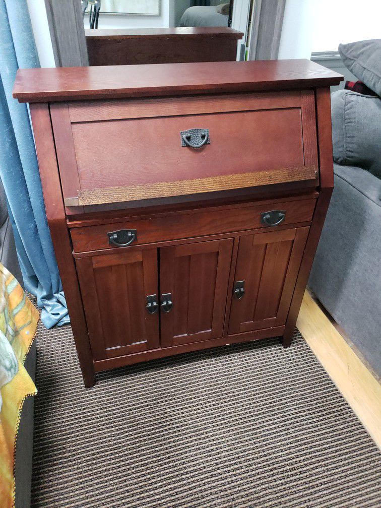 Antique Look Cabinet - Desk ! One Of A Kind