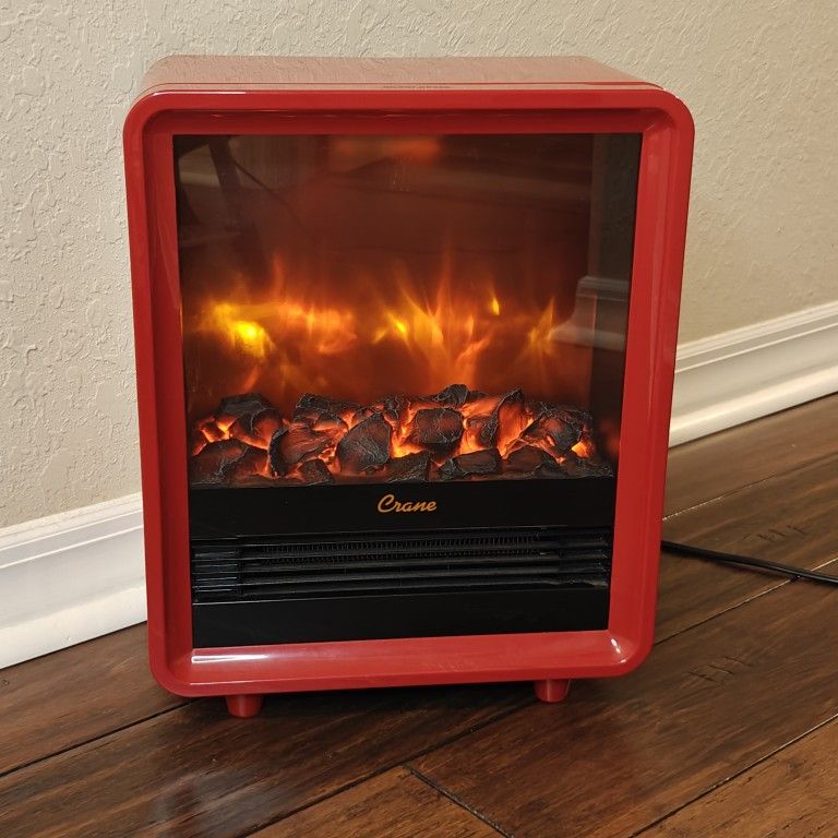 1500W Space Heater / Fireplace Crane Red Retro 🔥