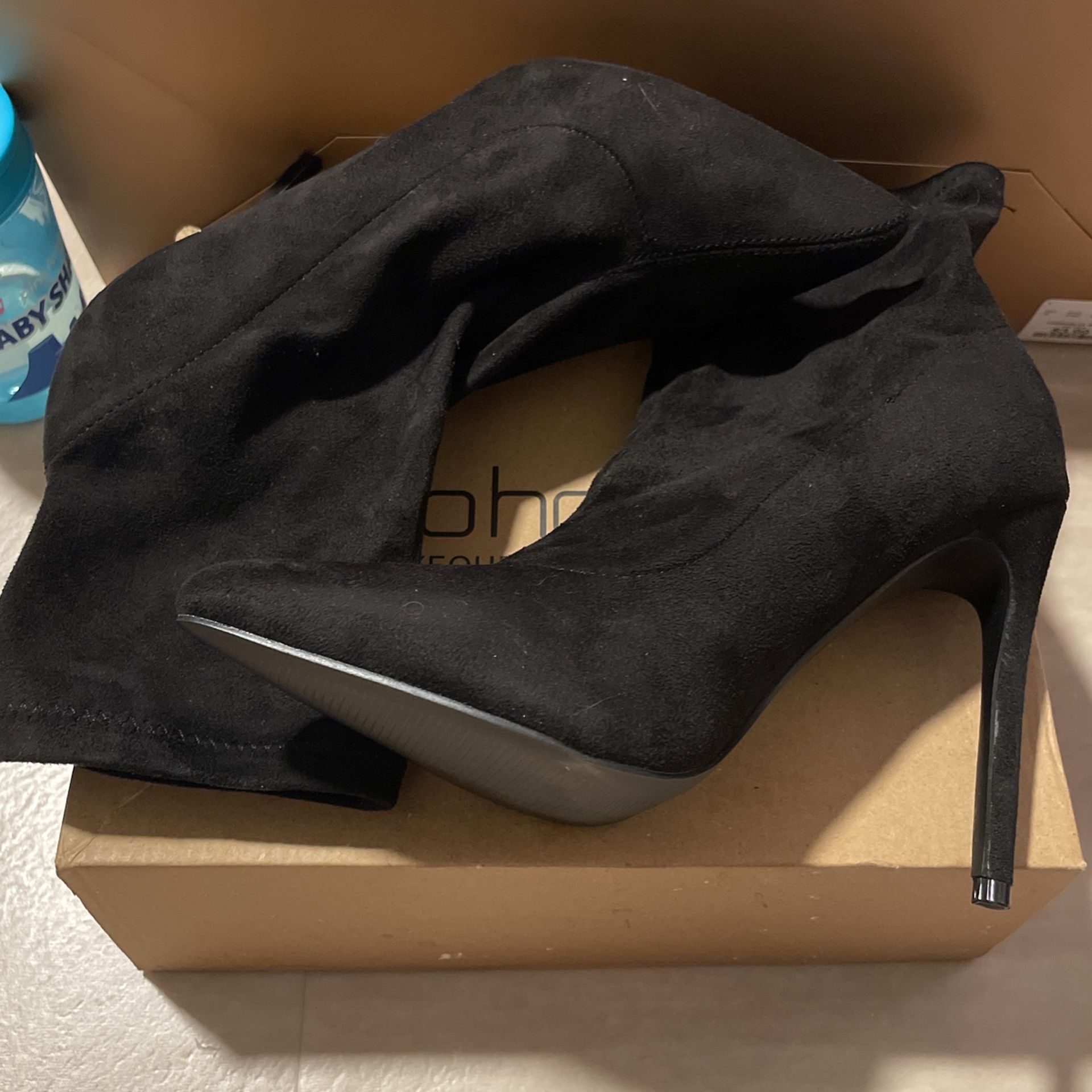 Black High Heel Boots 