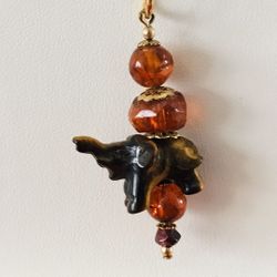 Tigers Eye and Amber Pendant