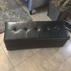 leather ottoman storage bench