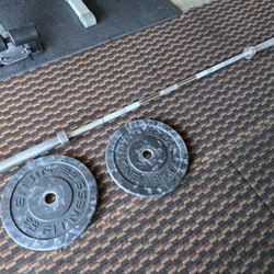 Olympic Barbell With Bumper Plates
