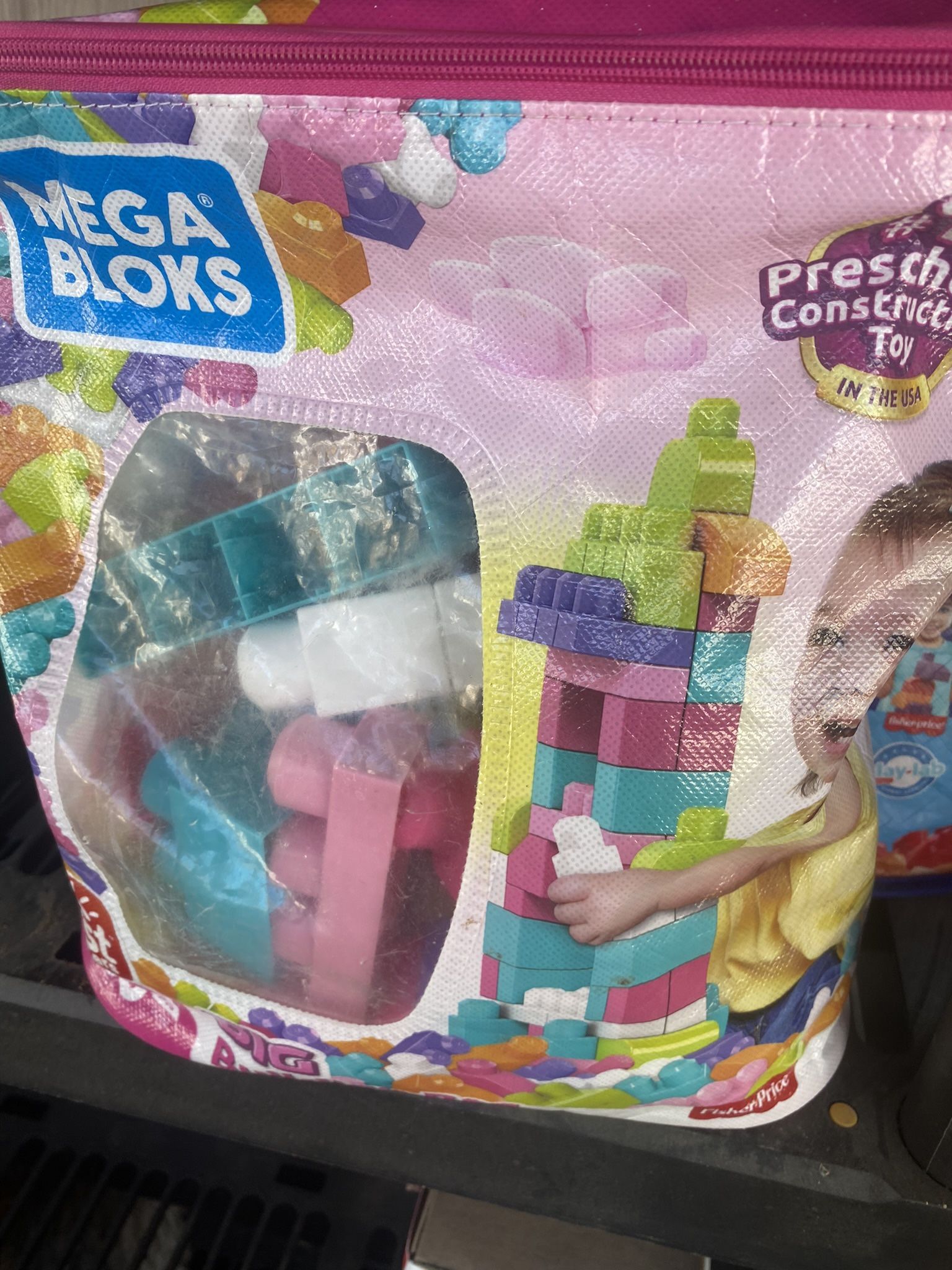 MEGA BLOKS Fisher-Price Toy Blocks Pink Big Building Bag