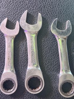 Stubby Ratcheting Combination Wrench Set 3-Piece