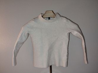 Nordstrom Kids Ivory 100%  Cashmere Long Sleeve Pullover Sweater Size Medium