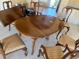 solid wood kitchen table with 6 chairs