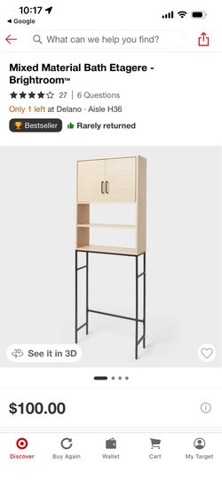 Bathroom storage above toilet