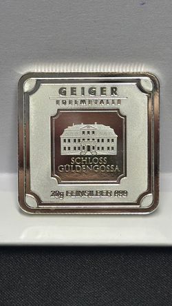 20 Gram Geiger Edelmetalle Silver Square Bar .999 Fine Germany