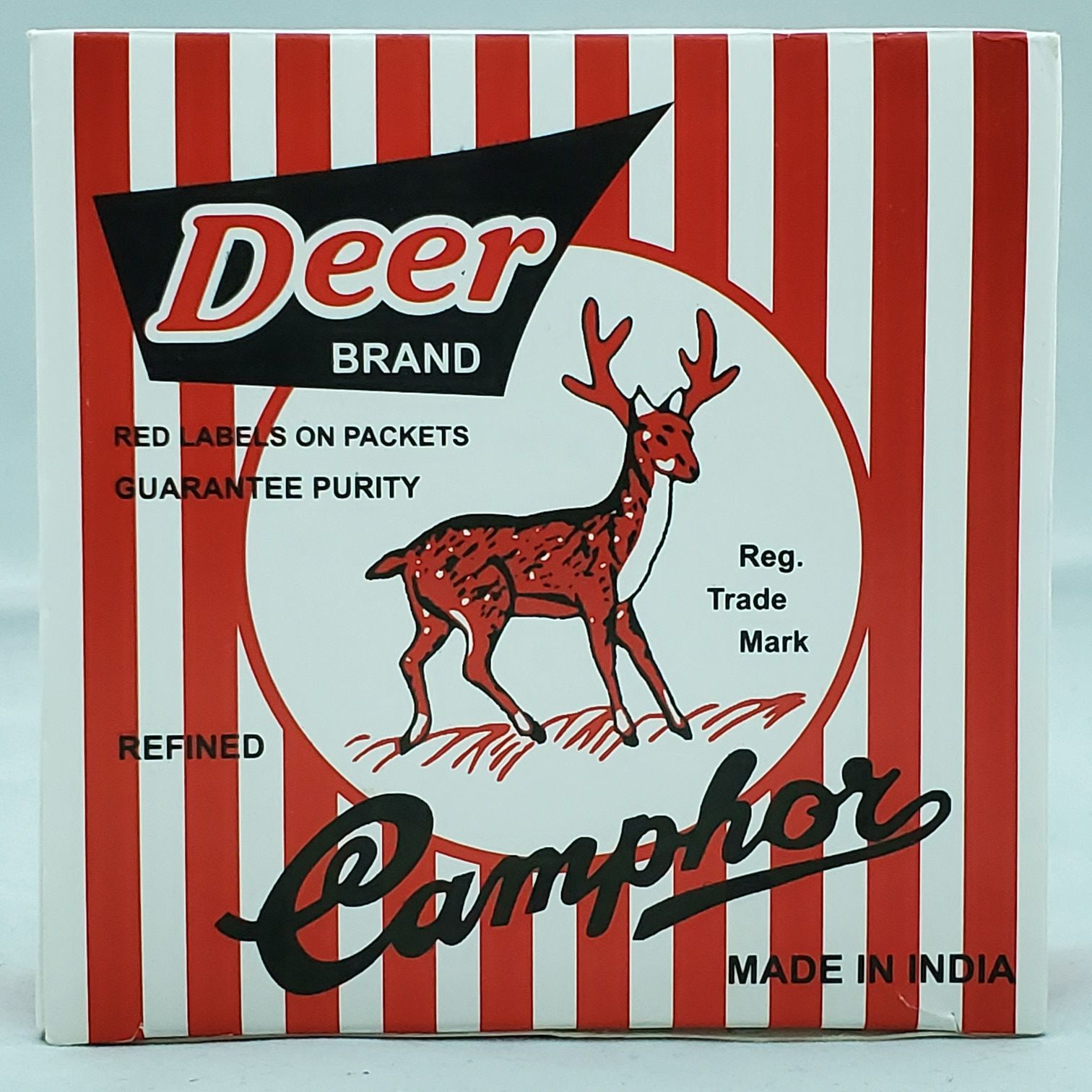 CAMPHOR DEER BRAND Refined Camphor Blocks-Alcanfor Refinado/Deer Brand 16 Blocks 64 Tablets