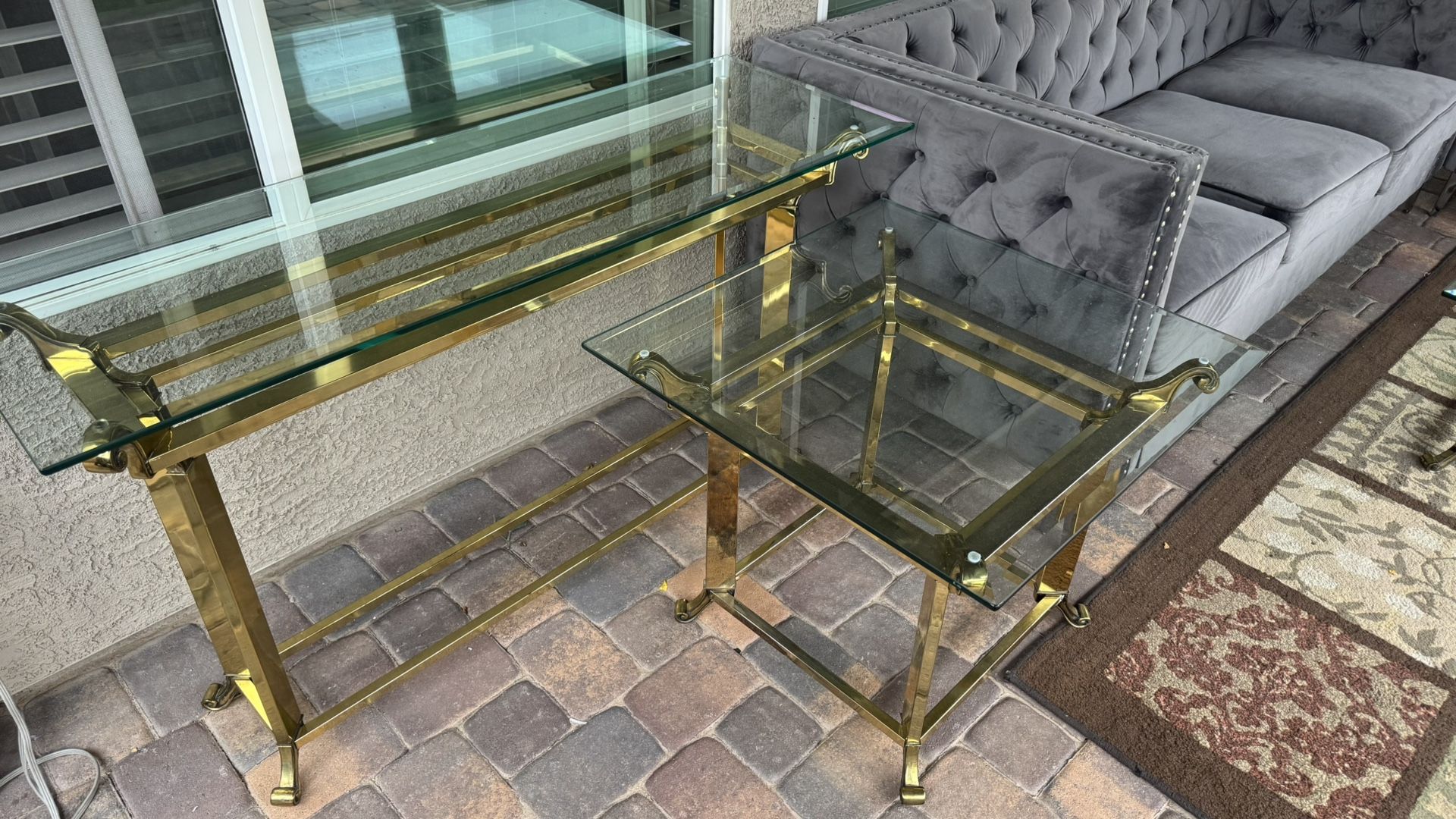 Gold Coffee Table  End Table And Console $150OBO