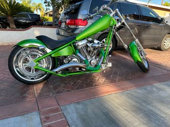 Custom Chopper Motorcycle Candy Green
