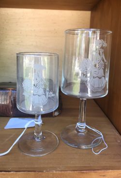 2 Avon wine glasses