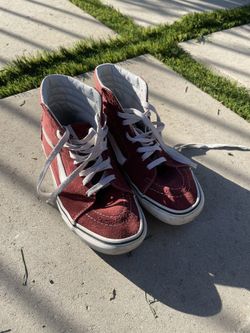 Maroon Vans Sk8-Hi (Hightop) Shoes - Used