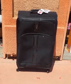 Skyline Black Suitcase Full Size Luggage Soft Side
