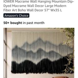 Macrame wall hanging mountain dip-dyed 