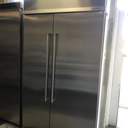 Kitchen Aid 48” Stainless Steel Side By Side Built In Refrigerator 