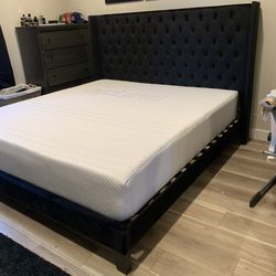 New In Box King Bed Frame With Mattress (Read Description Below)