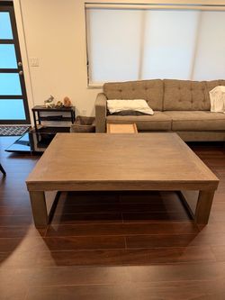 Large Square Coffee Table – Weathered Oak Finish