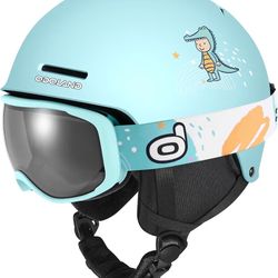 Brand New Odoland Kids Ski Helmet, Snow Helmet with Ski Goggles Set for Boys and Girls, Shockproof, Windproof, Safety Snowboard Sports size small