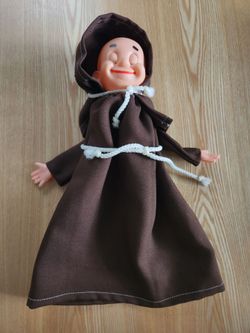 Vintage Friar Monk Hand Puppet  - Made in Hong Kong