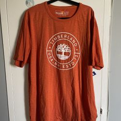 Timberland Orange Short Sleeve Tee. New. Size 2xl / xxl