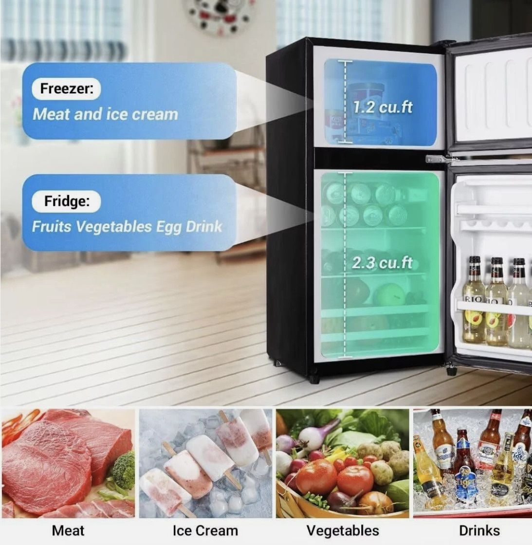 Tymyp FLS 80 BLACK Refrigerator Black