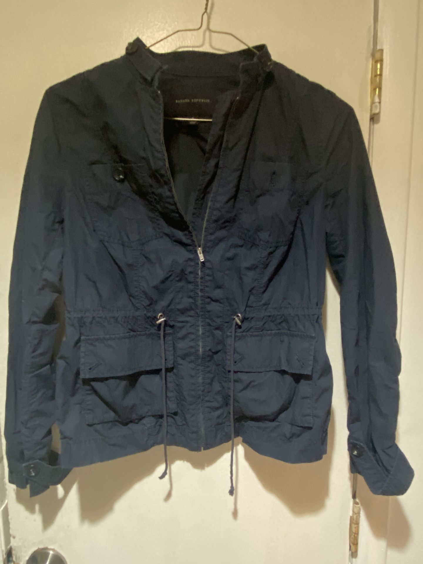 Banana Republic Dark Blue Outerwear Zip Jacket with pockets size Small