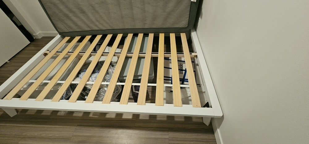 White Wooden Queen Bed Frame