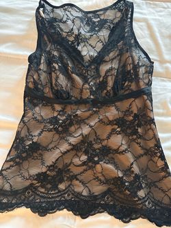 Ann Taylor Loft Black Lace Lingerie Babydoll Top