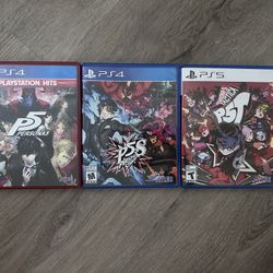 Persona 5 PS4, Persona 5 strikers PS4, Persona 5 Tactics PS5